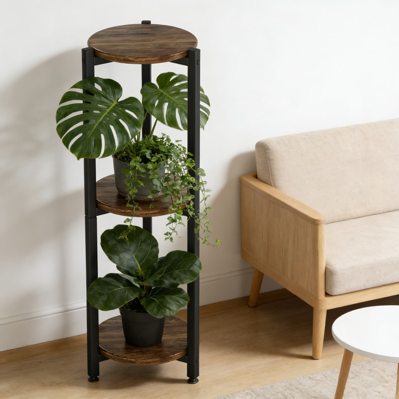 Support à plantes à 3 niveaux pour l'intérieur et l'extérieur, Brun