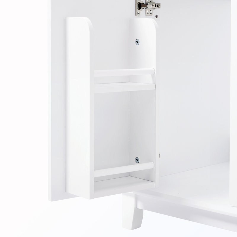 Meuble-lavabo de salle de bain avec lavabos doubles et tablettes à double couche