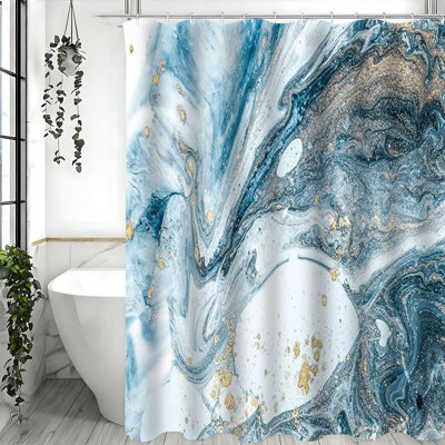 Rideaux de douche en marbre avec crochets inclus