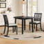 Ensemble de table de salle à manger 3 pièces pour 2 personnes, 1 table de salle à manger pliante en bois + 2 chaises rembourrées, conception compacte pour petits appartements et salles à manger - Noir-401289507-401289504