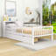 Lit plateforme simple en bois avec tiroirs de rangement, tablettes et tête de lit-1058208738