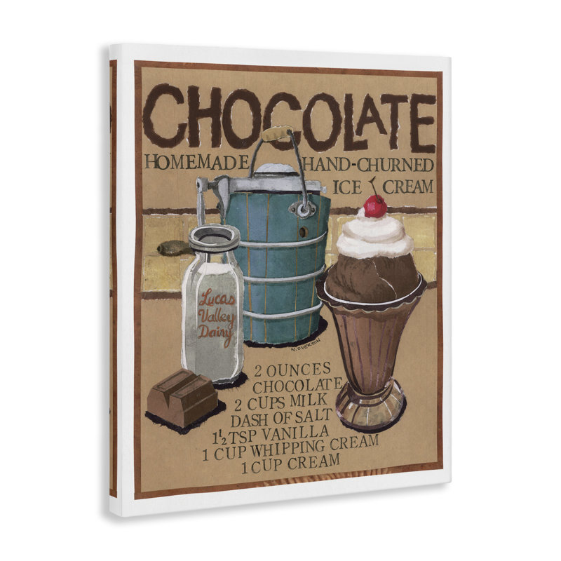 Art mural sur toile chocolat et crème glacée par Nancy Overton, H 40 po x l 30 po