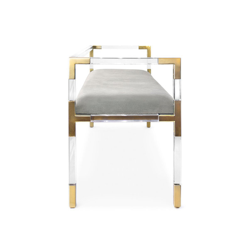 Banc en acrylique avec revêtement en velours