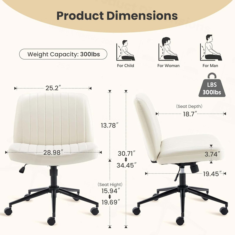 Fauteuil de bureau Criss, Blanc