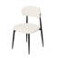 Ensemble de 2 chaises de salle à manger modernes avec dossier incurvé et assise rembourrée, chaises d'appoint blanches et noires recouvertes de tissu avec pieds en métal robustes – Sièges polyvalents pour la cuisine, la salle à manger et le restaurant