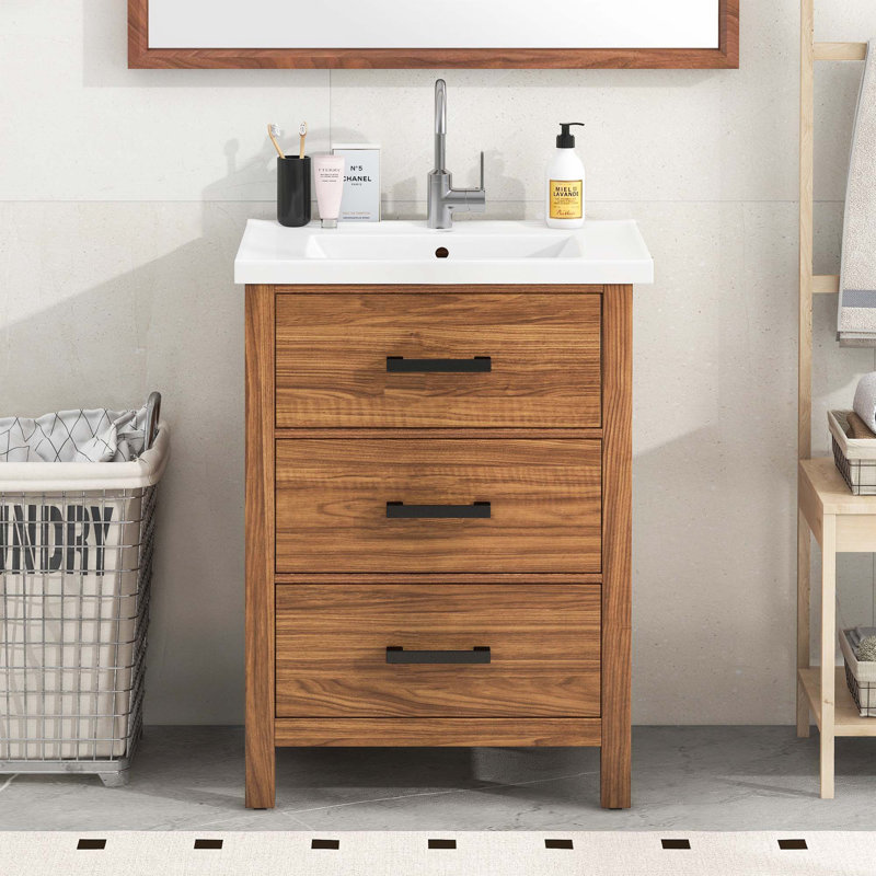 Meuble-lavabo 24 po avec lavabo en céramique