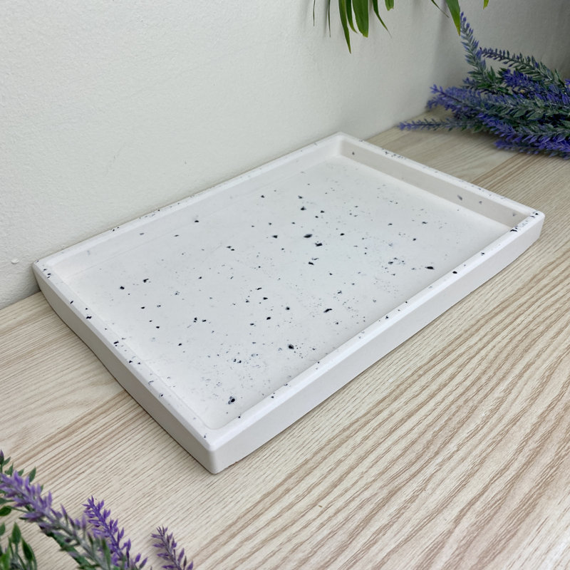 Rectangle Decorative Tray, White
