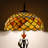 Tiffany-Style Stained Glass Floor Lamp, Antique Bronze Pole With Fish Scale Design - 70" Height, 16" Shade Width
