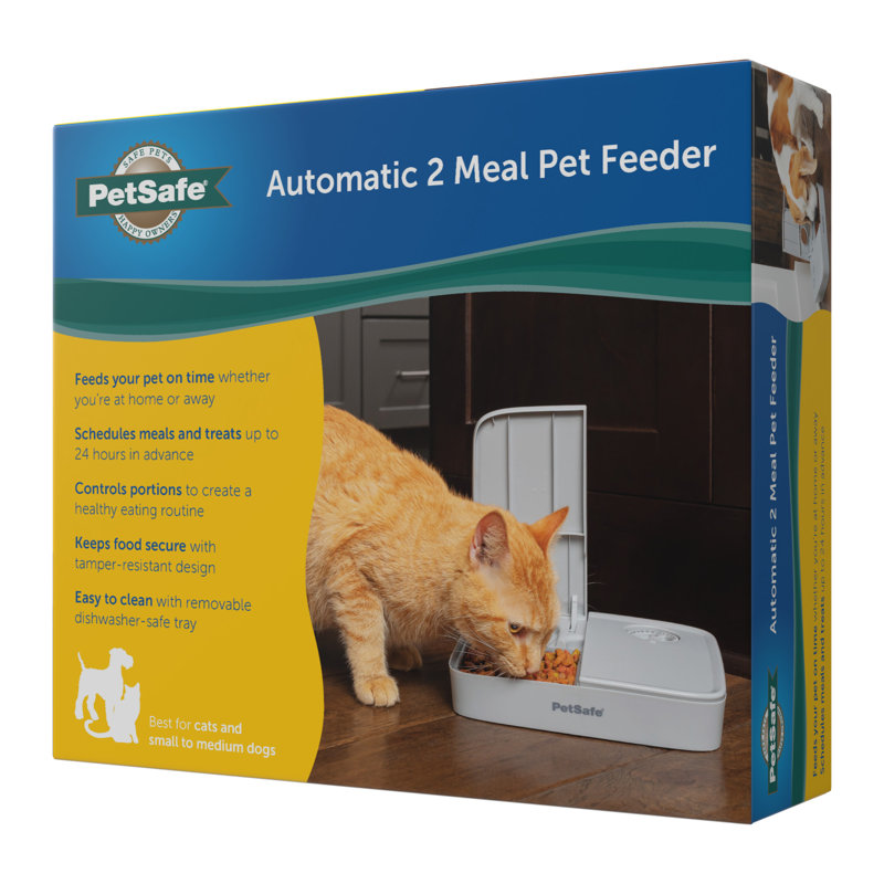 Gray 24oz Automatic 2-Meal Pet Feeder