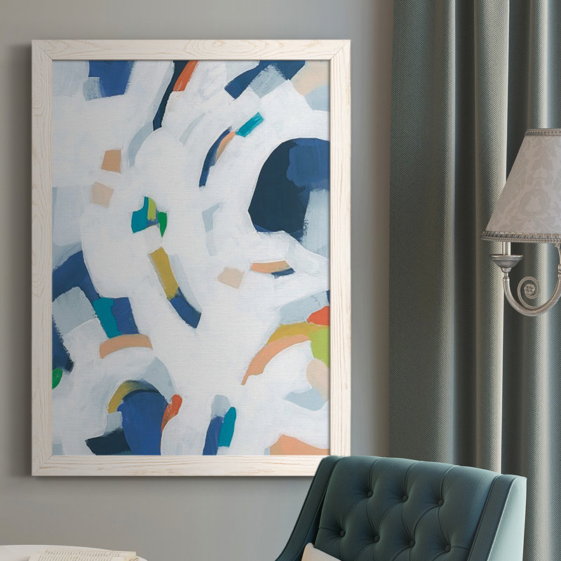 " Bright Orbit II ", 37.5" H x 27.5" W x 1" D, White Framed
