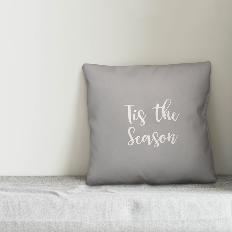Coussin Tis the Season, Gris, Coussin décoratif