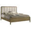 Deon California King Bed, Channel Tufted Beige Boucle Upholstery Brown-108977133