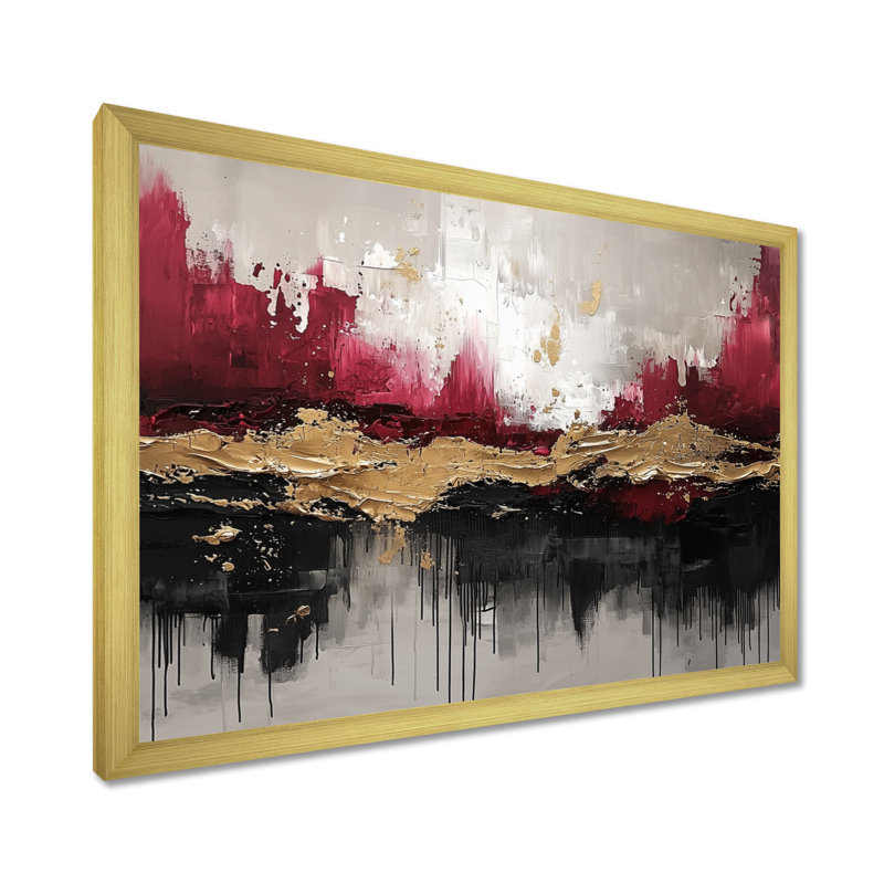 Nowshin - Abstract Wall Art, Reproduction encadrée d'une seule photo, H 12 po x l 20 po, Doré