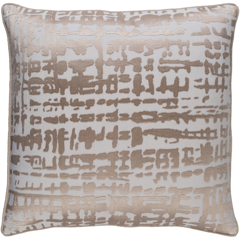 Mack Linen Throw Pillow, Brown, 20" H x 20" W x 4" D