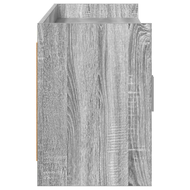 Unfinished TV Stand for TVs up to 75" with Fireplace Included, Grey Sonoma