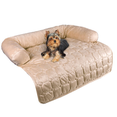 PETMAKER Couch Cover for Dogs - Pet Furniture Protector with Memory Foam Neck Bolster, Quilted Fabric, and Water-Resistant Base Layer
