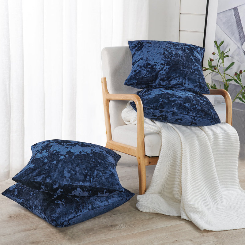 Housses de coussin en velours écrasé, Bleu