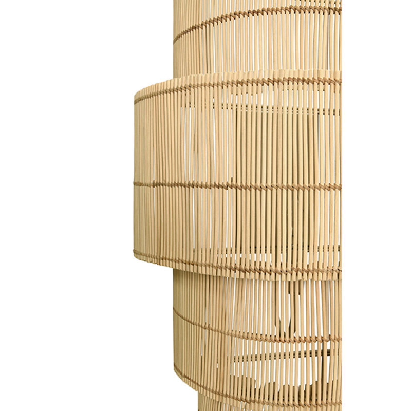 Four-Tiered Wall Sconce in Natural Rattan