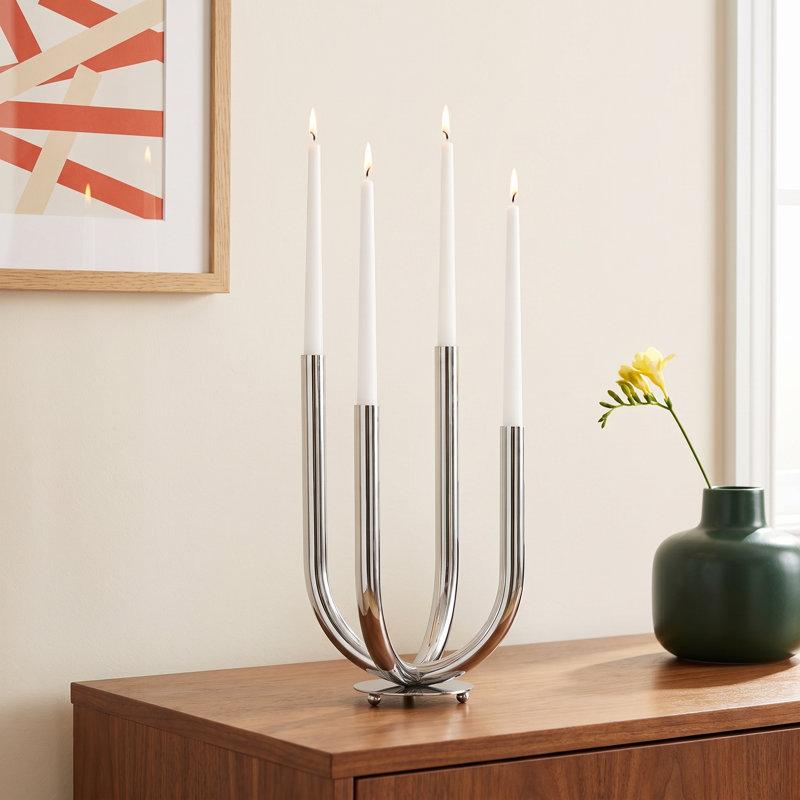 Bianca 15.3'' H Stainless Steel Tabletop Candelabra