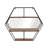 Metal 24" Hexagon Wall Shelf with Mirror, Brown 23.6"H - 26.8" x 5.9" x 23.6" - 27" x 6" x 24"