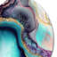 Décoration murale abstraite bleue et mauve en métal Geode III-88599371