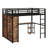 Loft Bed Frame With Wardrobe, Desk And Storage Shelves-1960476004