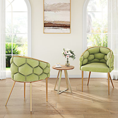 Chaise d'appoint rembourrée, ensemble de 2
