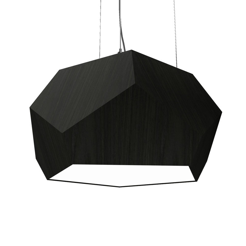 1 - Light LED Pendant, 8.19" H x 15.6" W x 15.6" D, Charcoal