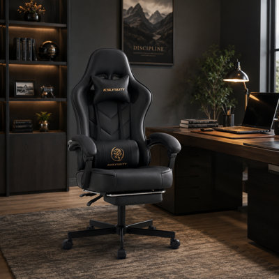 Fauteuil de jeu de course et de course réglable, inclinable et ergonomique en similicuir