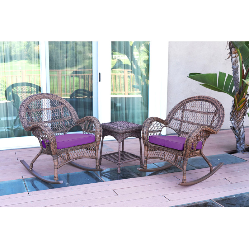 Mangum 2 - Person Patio Conversation Set with Cushions, Sky Blue, Honey