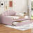 Upholstery Daybed Frame with Shall Shaped Backrest and Trundle Guest Bed-853442382-820612345