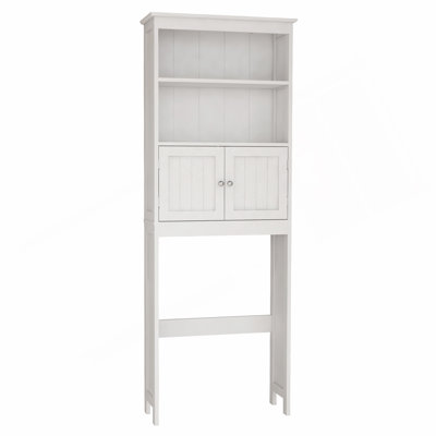 Étagère de rangement pour salle de bain à 2 niveaux avec 2 portes
