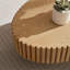 Table basse tambour de style moderne fabriquée à la main de 43,7 pouces Ellipse pour le salon - Petite table ovale avec piédestal robuste, panneau de fibres à densité moyenne en frêne naturel-1755518351