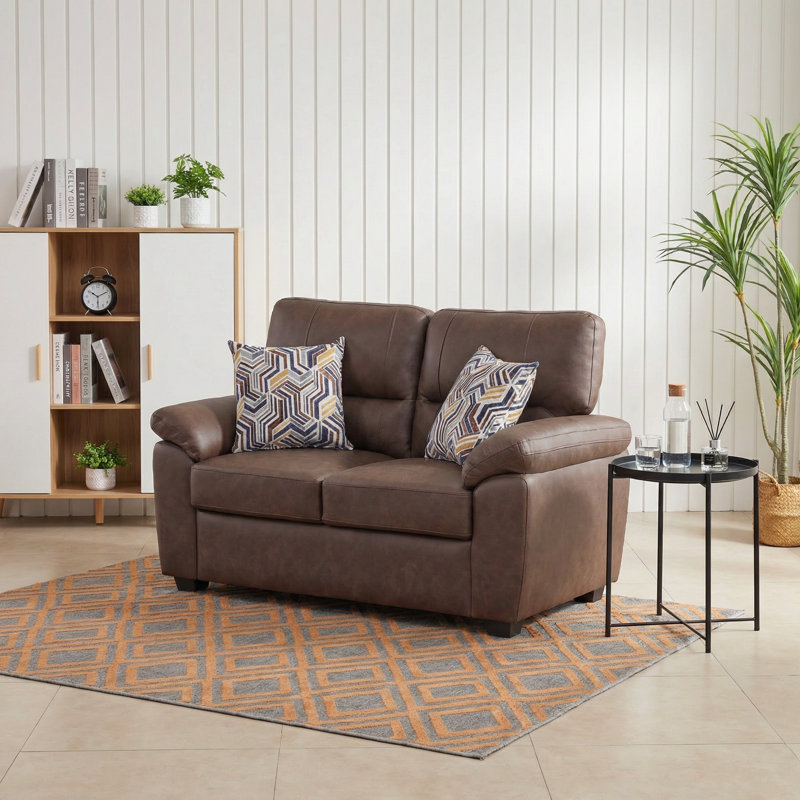  Causeuse 58,66 po Urban Elegance Leathaire: où le luxe rencontre le confort intime, Brun