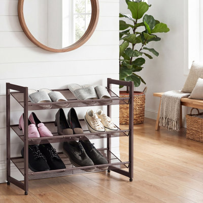 Range-chaussures en métal à 3 niveaux