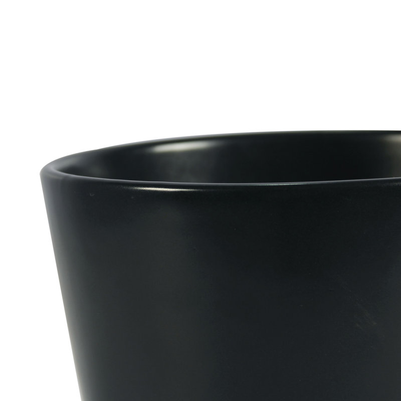 Pansy Ceramic Pot Planter, Black