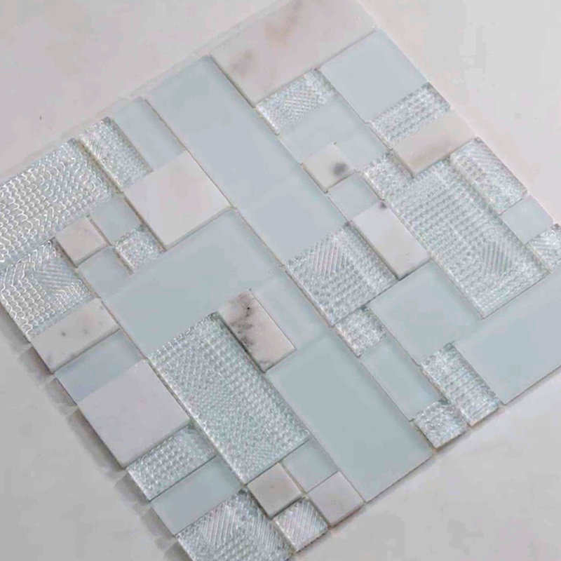 1.9 in. x 1.9 in. Grid Polished Tile, White