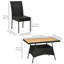 Ensemble de salle à manger en rotin 5 pièces Wildon Home®, table de salle à manger en osier et 4 chaises avec plateau WPC et sièges rembourrés, crème
