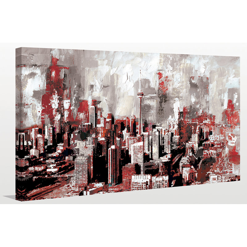 « toronto red », reproduction d’art sur toile tendue, H 18 po x l 30 po x P 1 po