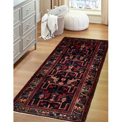 Andelz Navy, Red Rug 3'9" x 9'7"