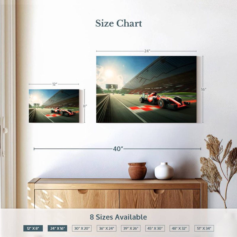 Mehar Formula One Race, 16" H x 24" W