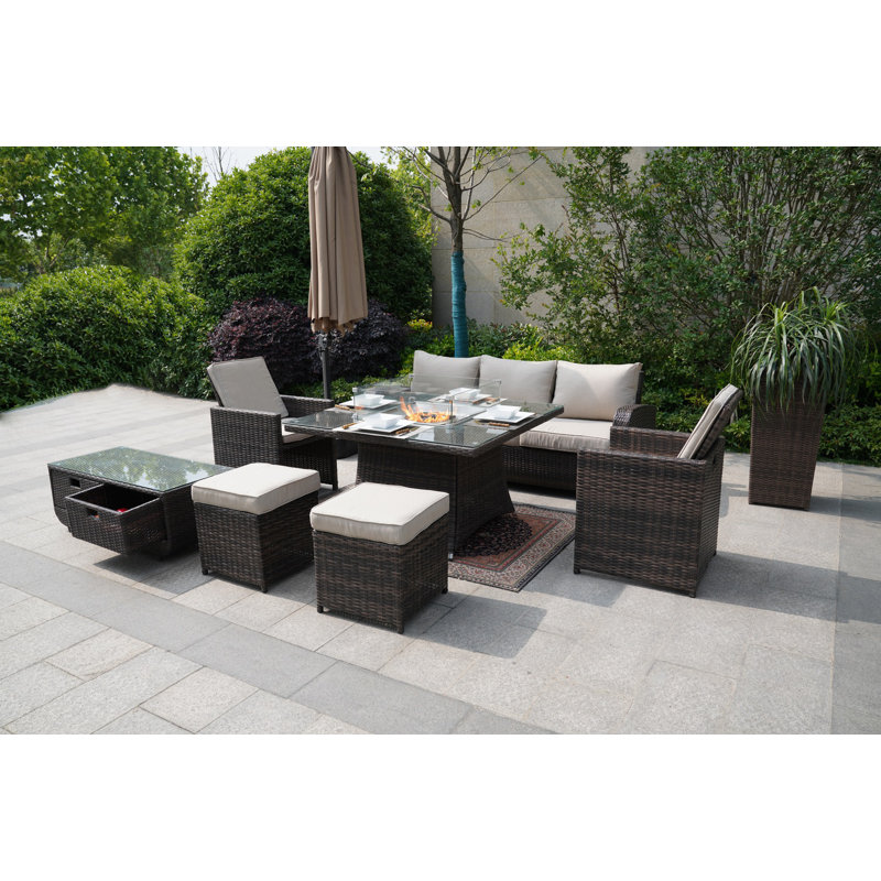 7 - Person Patio Conversation Set with Cushions