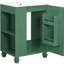 Meuble-lavabo classique de 24 po avec lavabo, poignées en métal, rangement latéral ouvert, 2 tablettes, assemblage facile, structure en céramique de conception autoportante, compartiments, porte, finition peinte,-544154025