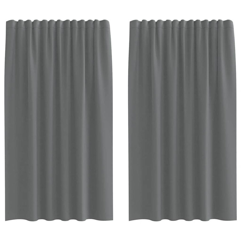 Semi Sheer Curtain Pair, 140cm Width x 175cm Drop, Dark Grey