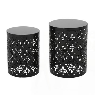 Metal end table set of 2