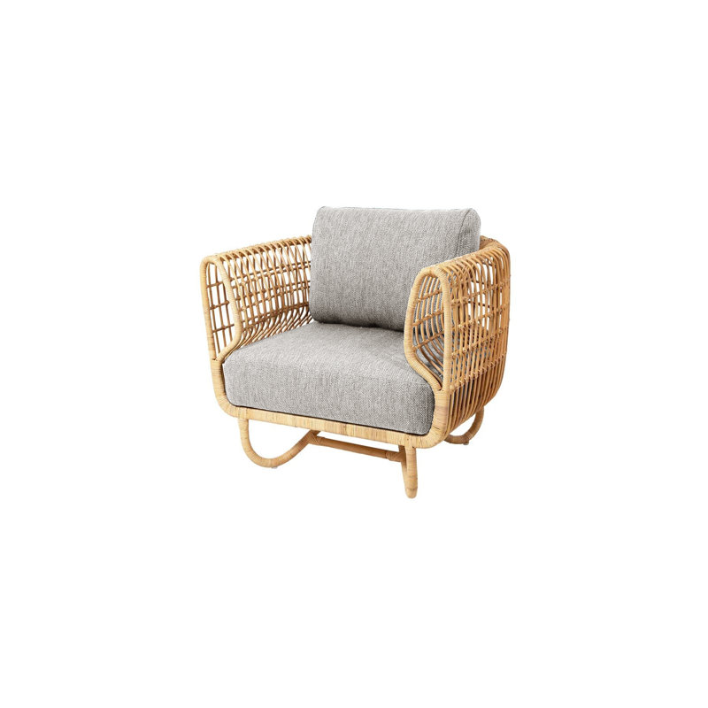 Nest 35.43" Wide Armchair, Light Gray Cane-line Natté