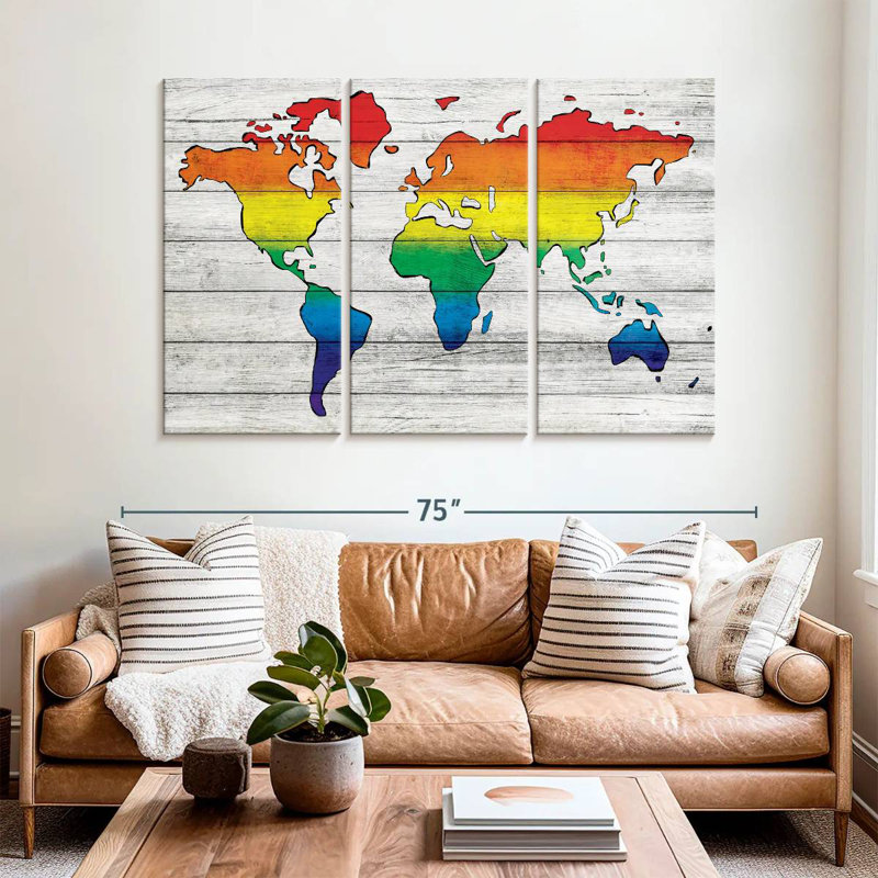 Carte du monde Aliaz Pride, H 42 po x l 65 po