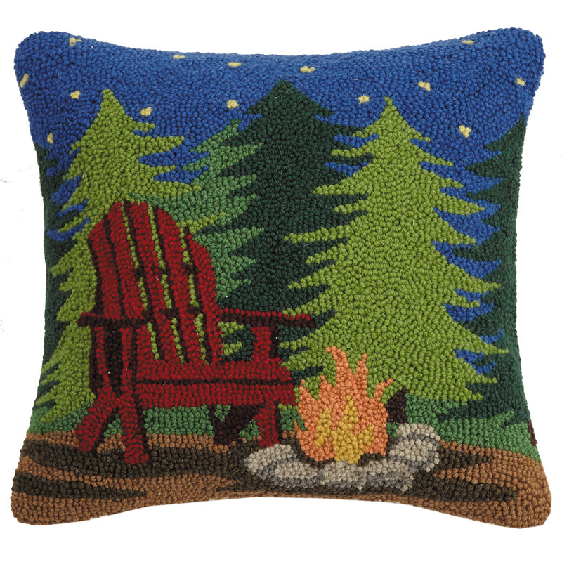  Coussin en laine Campfire Scene