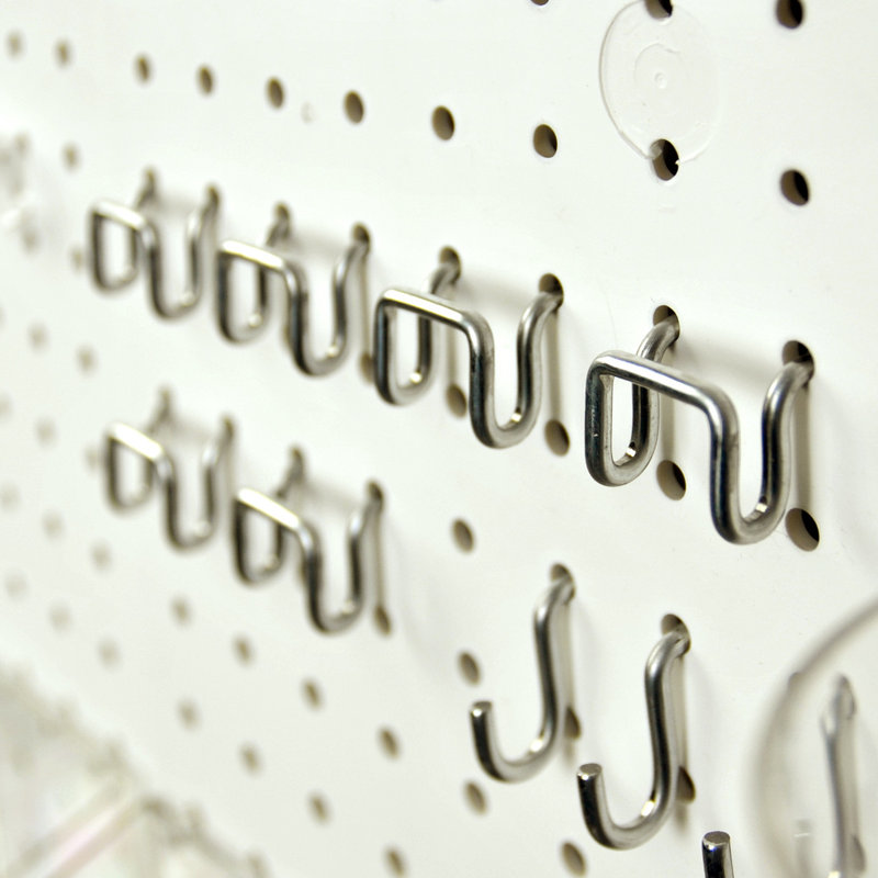 Large Frosted Clear Acrylic Pegboard Organizer Kit with Metal Hooks