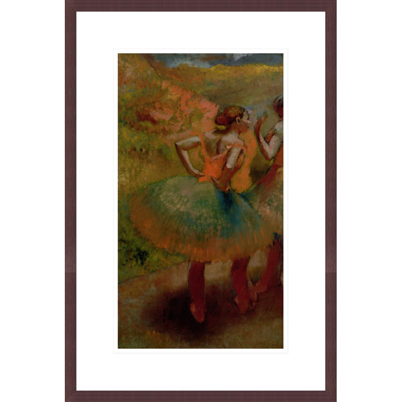 Danseurs portant des jupes vertes par Edgar Degas, impression giclée encadrée, H 21,75 po x l 14,72 po
